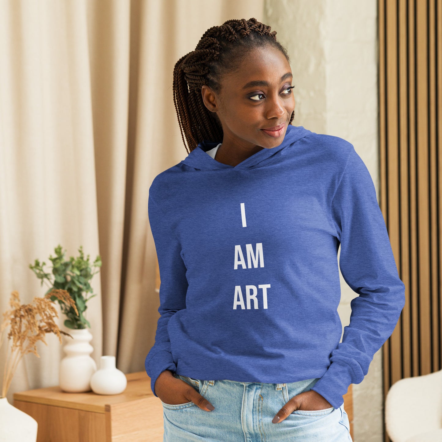 I AM ART Hooded long-sleeve shirt